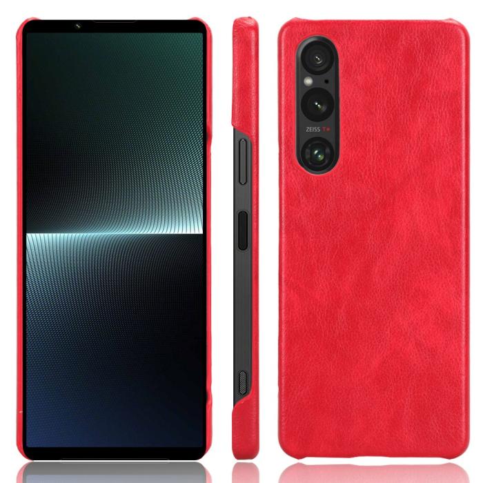 Bild 5,  Sony Xperia 1 V Skal Slim Läder Röd - Teknikhallen.se