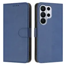  Samsung Galaxy S26 Ultra Fodral Solid L&auml;der Bl&aring; - Teknikhallen.se