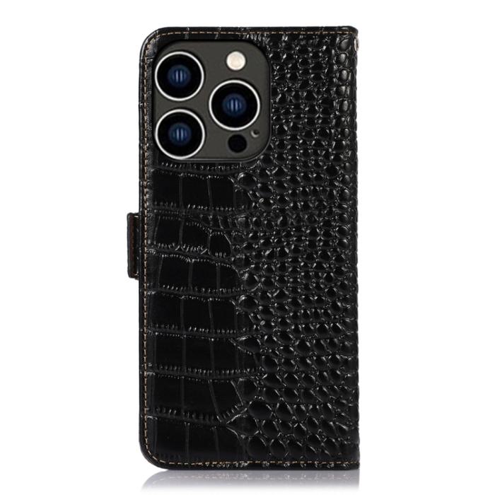 Bild 3,  iPhone 15 Pro Max Fodral Krokodil Textur Svart - Teknikhallen.se