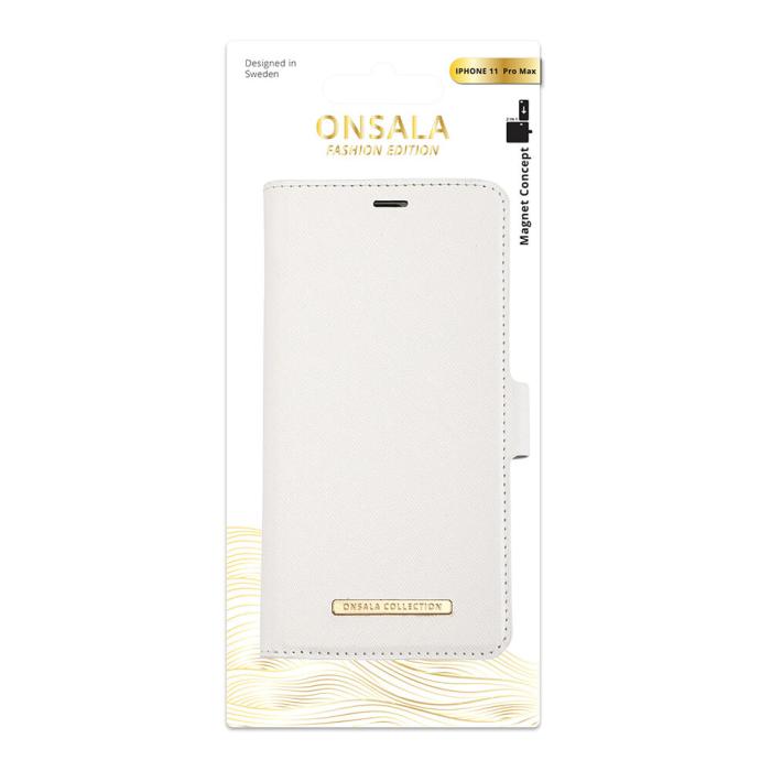Bild 2, Onsala ONSALA iPhone 11 Pro Max 2in1 Magnet Fodral / Skal Saffiano White - Teknikhallen.se