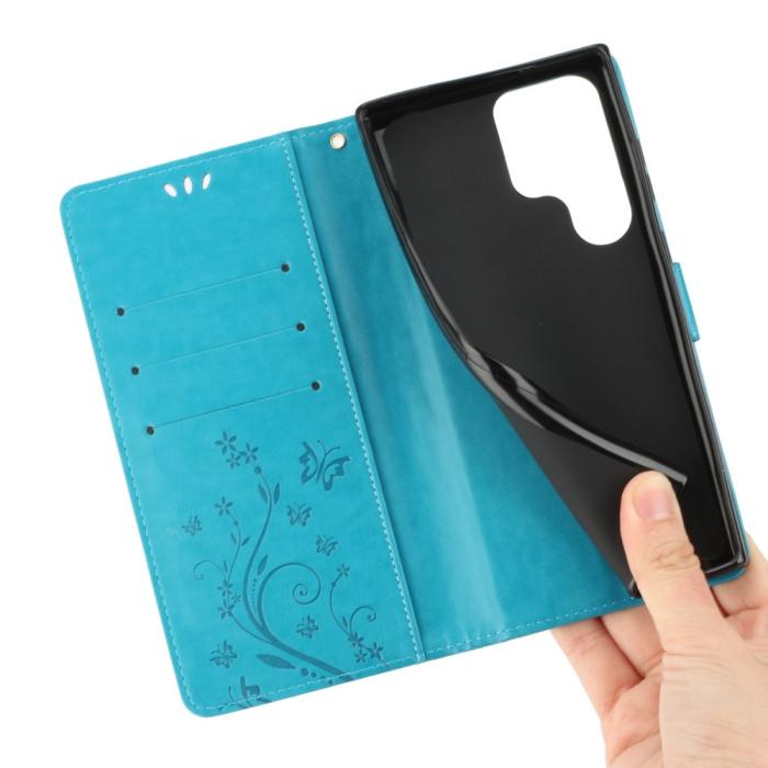 Bild 3,  Samsung Galaxy S23 Ultra Fodral Med Tryck Blå - Teknikhallen.se