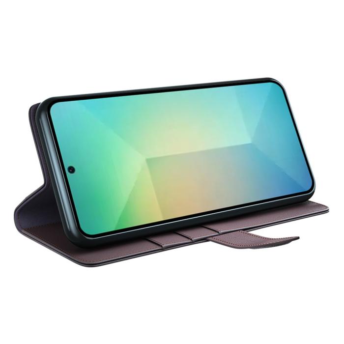Bild 3,  Samsung Galaxy S25 Fodral Premium Äkta Läder Brun - Teknikhallen.se