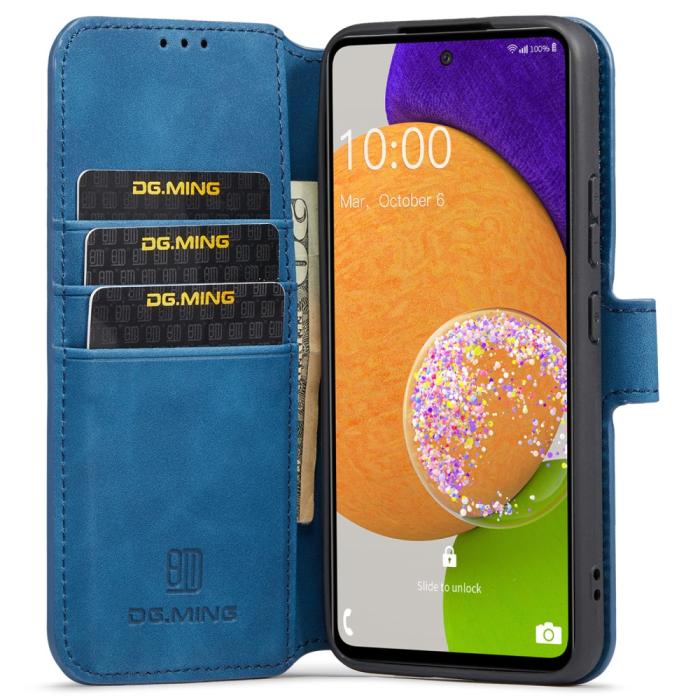 Bild 5, DG.MING DG.MING Samsung Galaxy A53 5G Fodral Retro Läder Blå - Teknikhallen.se