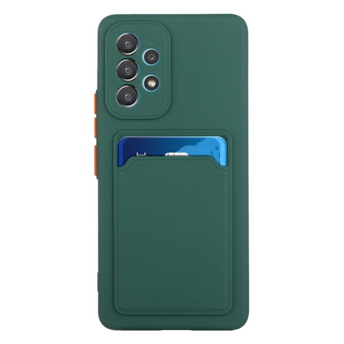 Bild 2,  Samsung Galaxy A53 5G Skal TPU Kortfack Mörk Grön - Teknikhallen.se