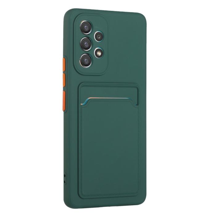 Bild 3,  Samsung Galaxy A53 5G Skal TPU Kortfack Mörk Grön - Teknikhallen.se