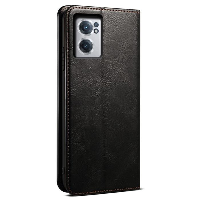 Bild 3,  OnePlus Nord CE 2 5G Fodral Flip Crazy Horse Svart - Teknikhallen.se