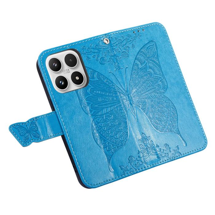 Bild 3,  Xiaomi 17 Fodral Läder Fjäril Ljus Blå - Teknikhallen.se