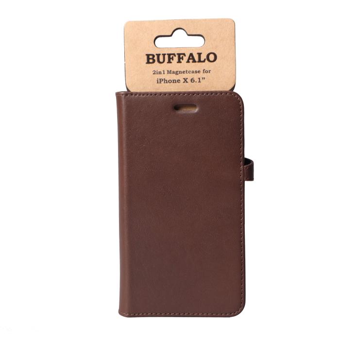 Bild 2, Buffalo Buffalo iPhone XR Fodral 2in1 Äkta Läder Brun - Teknikhallen.se