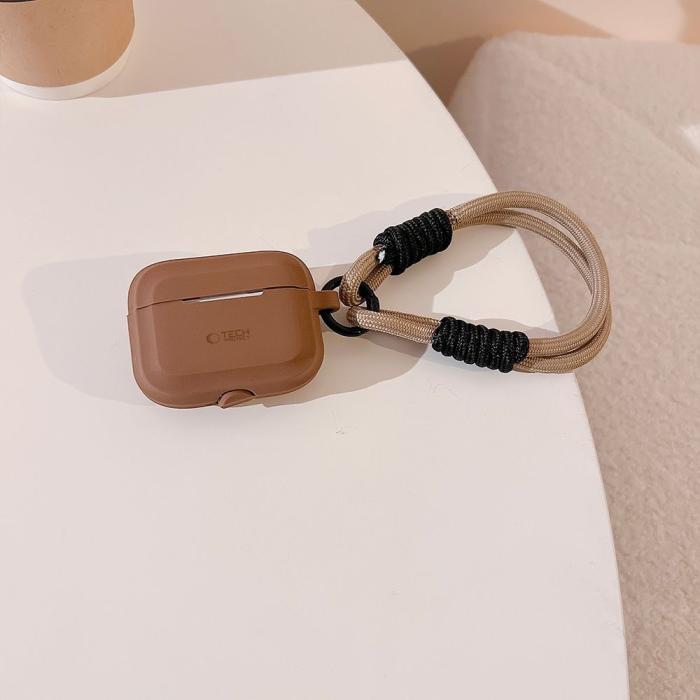 Bild 3, Tech-Protect Tech-Protect AirPods Pro 1/2 Skal Silikon Rope Chocolate Brown - Teknikhallen.se