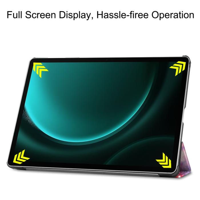 Bild 4,  Galaxy Tab S9 FE Plus Fodral Tri-Fold Läder Cosmic Space - Teknikhallen.se