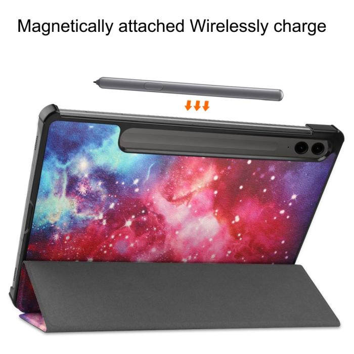 Bild 5,  Galaxy Tab S9 FE Plus Fodral Tri-Fold Läder Cosmic Space - Teknikhallen.se