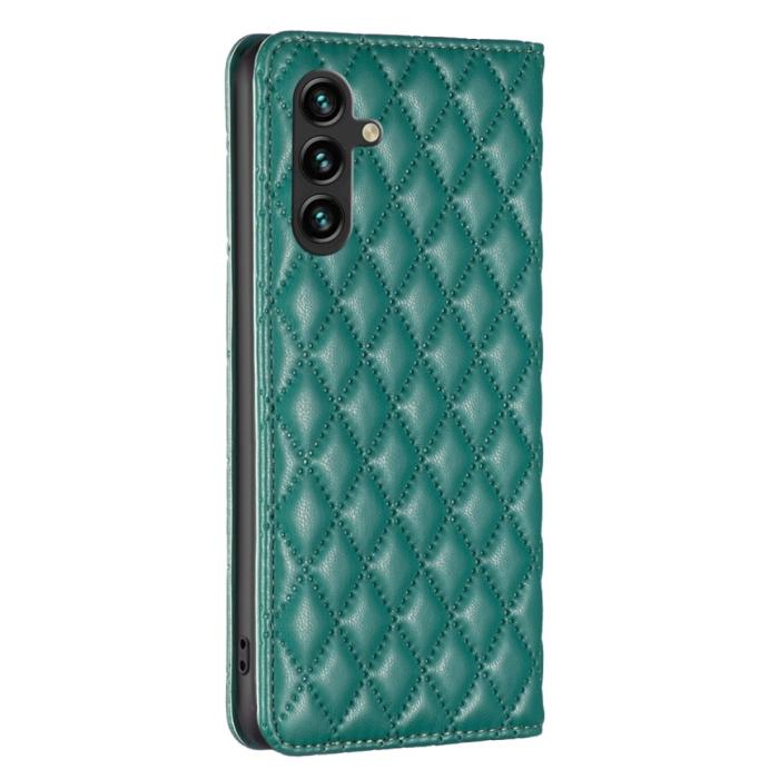 Bild 6, BINFEN BINFEN Galaxy A35 5G Fodral Flip Diamond Läder Grön - Teknikhallen.se