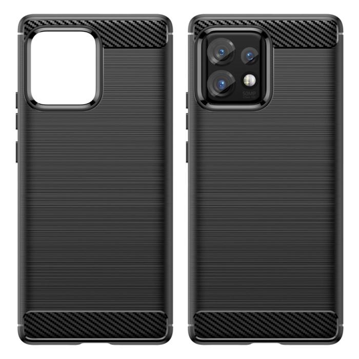 Bild 2,  Motorola Edge 40 Pro 5G Skal Borstad Stål Textur Svart - Teknikhallen.se