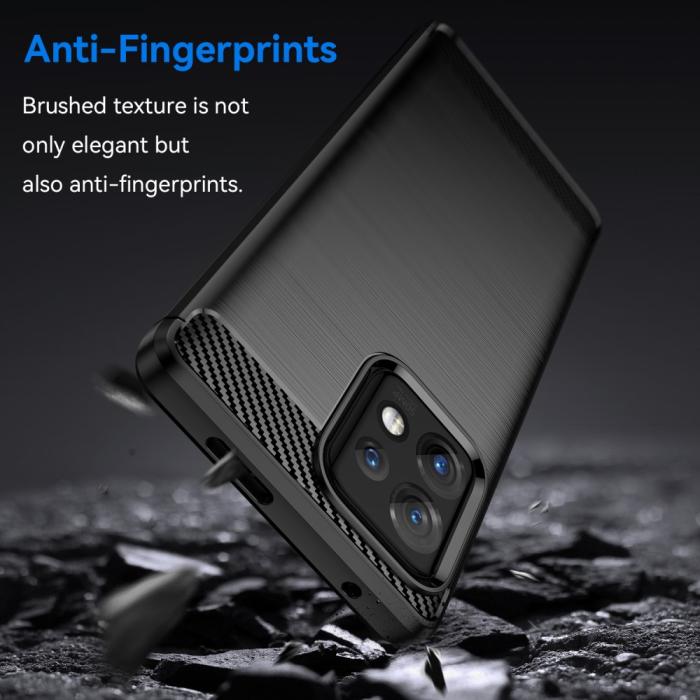 Bild 3,  Motorola Edge 40 Pro 5G Skal Borstad Stål Textur Svart - Teknikhallen.se