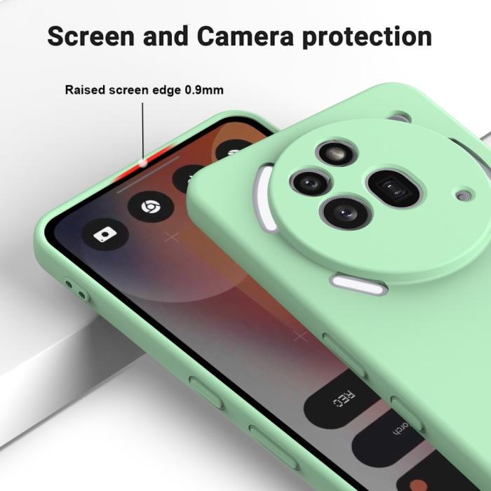 Bild 4,  Nothing Phone 3a Pro Skal Liquid Silikon Med Strap Grön - Teknikhallen.se