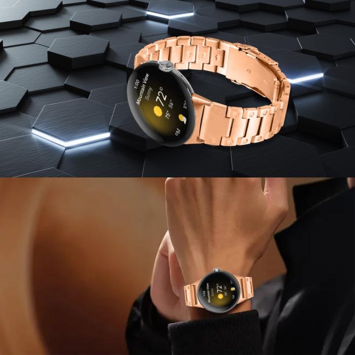 Bild 6,  Lyxigt Metallarmband Google Pixel Watch / Watch 2 Roséguld - Teknikhallen.se