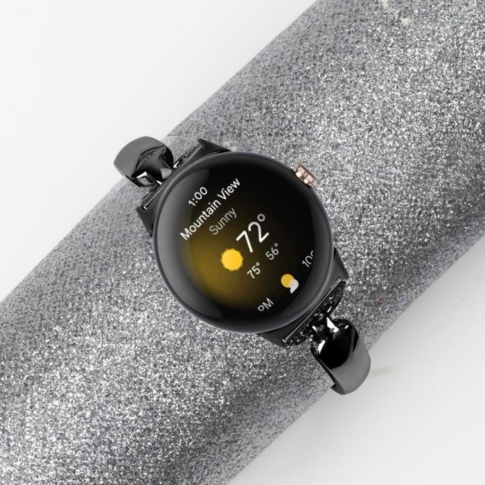 Bild 3,  Google Pixel Watch / Watch 2 Metal Bling Armband Svart - Teknikhallen.se