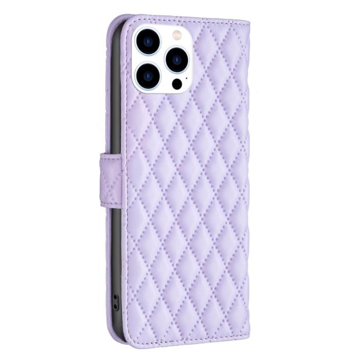 Bild 5,  iPhone 16 Pro Fodral Diamond Läder Lila - Teknikhallen.se