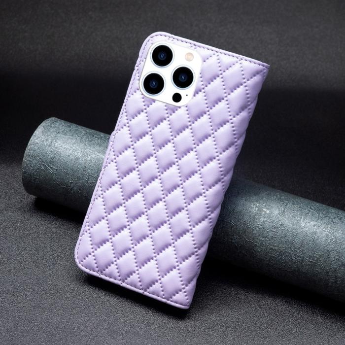 Bild 6,  iPhone 16 Pro Fodral Diamond Läder Lila - Teknikhallen.se
