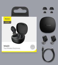 BASEUS Baseus Encok WM01 True Wireless Hörlurar - Svart - Teknikhallen.se