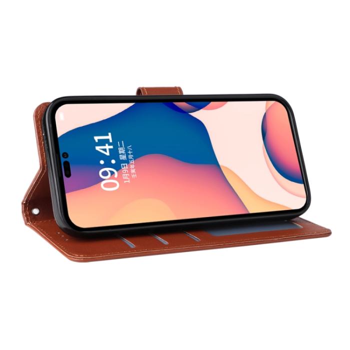 Bild 5,  iPhone 14 Pro Fodral Läder Med Snodd Brun - Teknikhallen.se