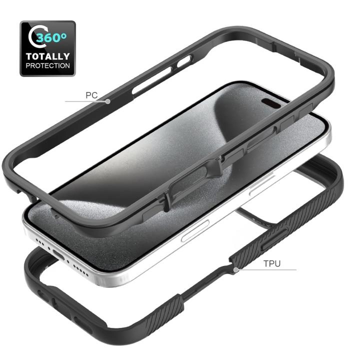Bild 4,  iPhone 16 Pro Skal 360 Hybrid Defence Svart - Teknikhallen.se