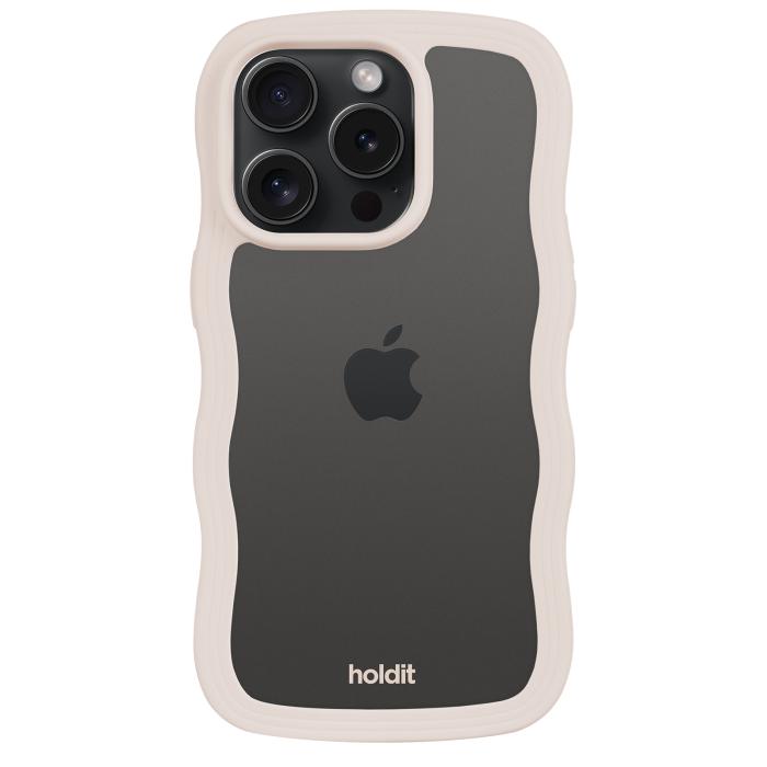 Bild 2, holdit holdit iPhone 14 Pro Max Skal Wavy Light Beige Transparent - Teknikhallen.se