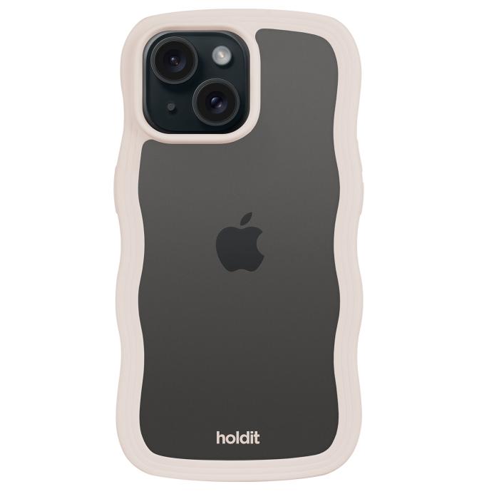 Bild 2, holdit holdit iPhone 15 Plus / 14 Plus Skal Wavy Light Beige Transparent - Teknikhallen.se