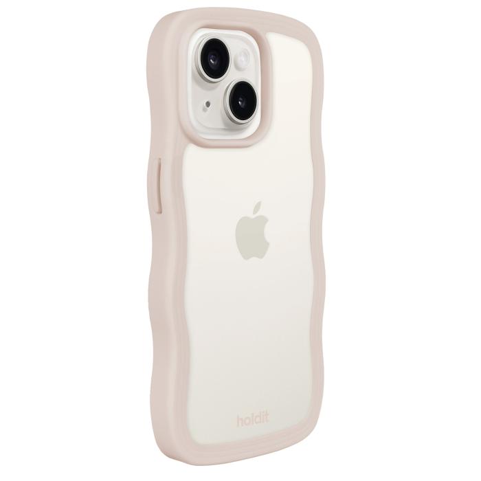 Bild 3, holdit holdit iPhone 15 Plus / 14 Plus Skal Wavy Light Beige Transparent - Teknikhallen.se
