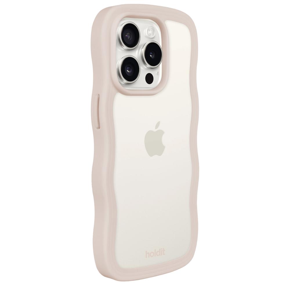 holdit holdit iPhone 14 Pro Max Skal Wavy Light Beige Transparent - Teknikhallen.se