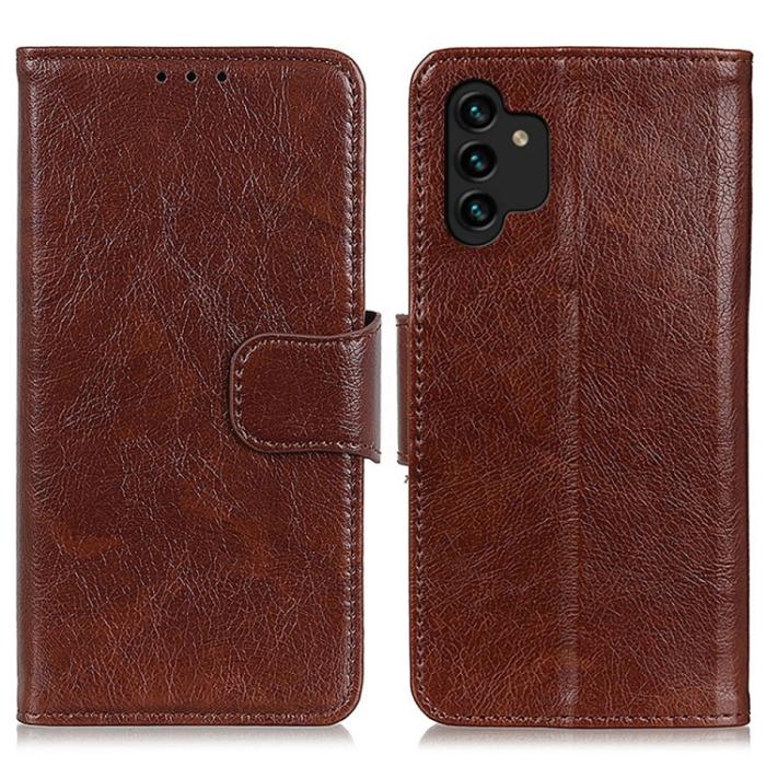 Bild 2,  Samsung Galaxy A13 4G Fodral Nappa Läder Brun - Teknikhallen.se