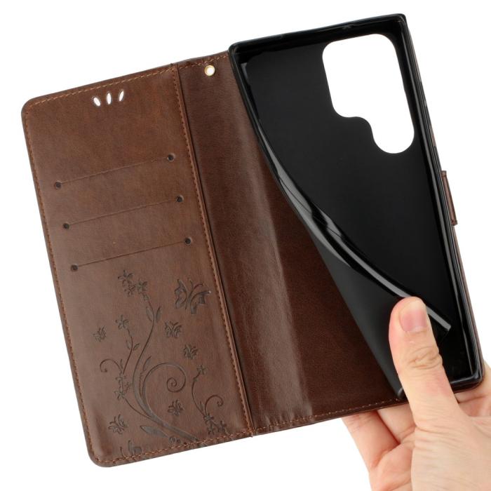 Bild 3,  Samsung Galaxy S23 Ultra Fodral Med Tryck Brun - Teknikhallen.se