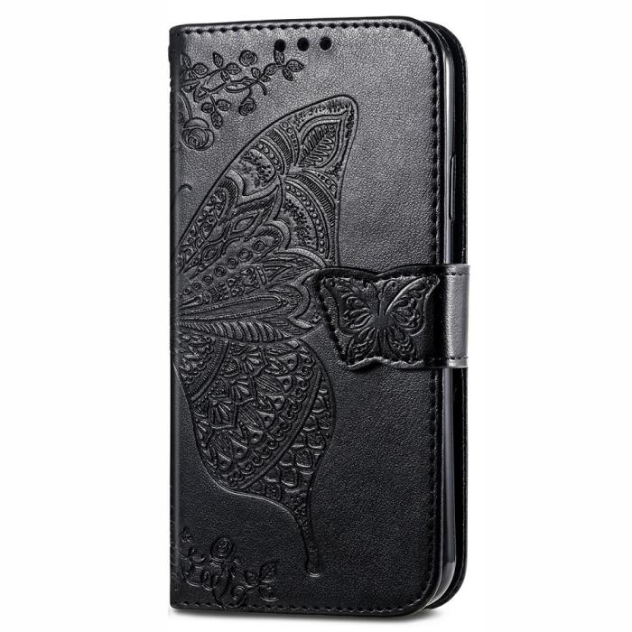 Bild 2,  Xiaomi 11T / 11T Pro Fodral Läder Butterfly Svart - Teknikhallen.se