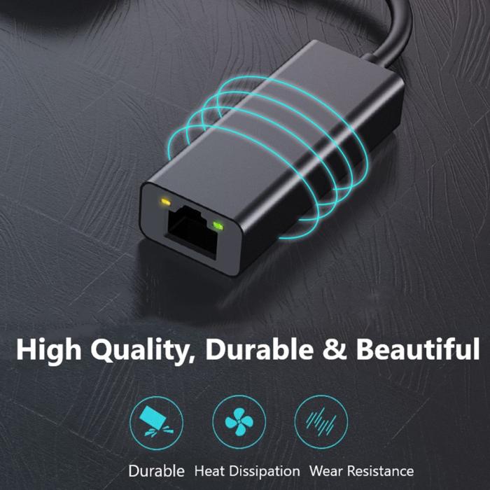 Bild 2,  USB-C Till RJ45 Nätverksadapter Grå - Teknikhallen.se
