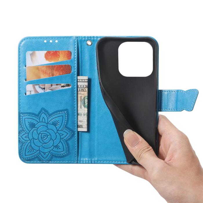 Bild 4,  Xiaomi 17 Fodral Läder Fjäril Ljus Blå - Teknikhallen.se