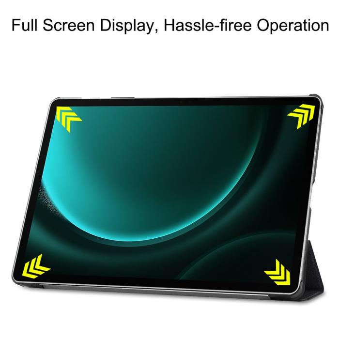 Bild 4,  Galaxy Tab S9 FE Plus Fodral Tri-Fold Läder Dont Touch - Teknikhallen.se