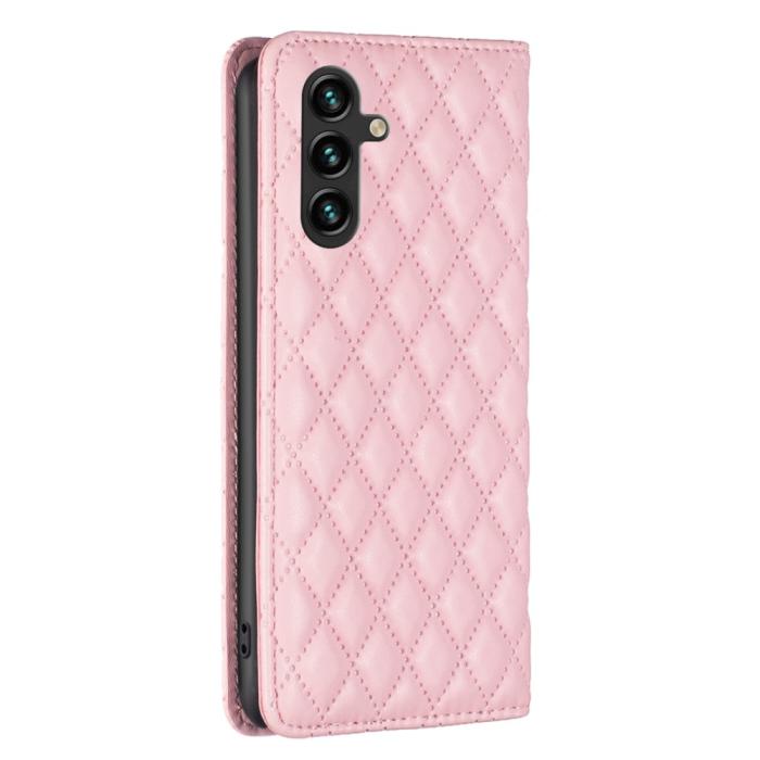 Bild 6, BINFEN BINFEN Galaxy A35 5G Fodral Flip Diamond Läder Ljus Rosa - Teknikhallen.se
