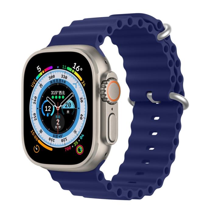 Bild 2, DUX DUCIS DUX DUCIS Apple Watch 42/44/45/46/49 mm Armband Wave Design Blå - Teknikhallen.se
