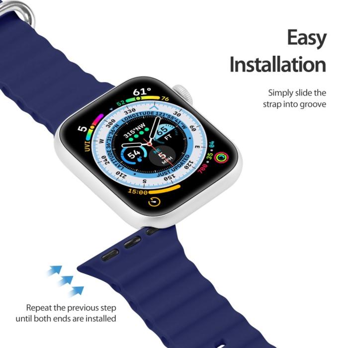 Bild 6, DUX DUCIS DUX DUCIS Apple Watch 42/44/45/46/49 mm Armband Wave Design Blå - Teknikhallen.se
