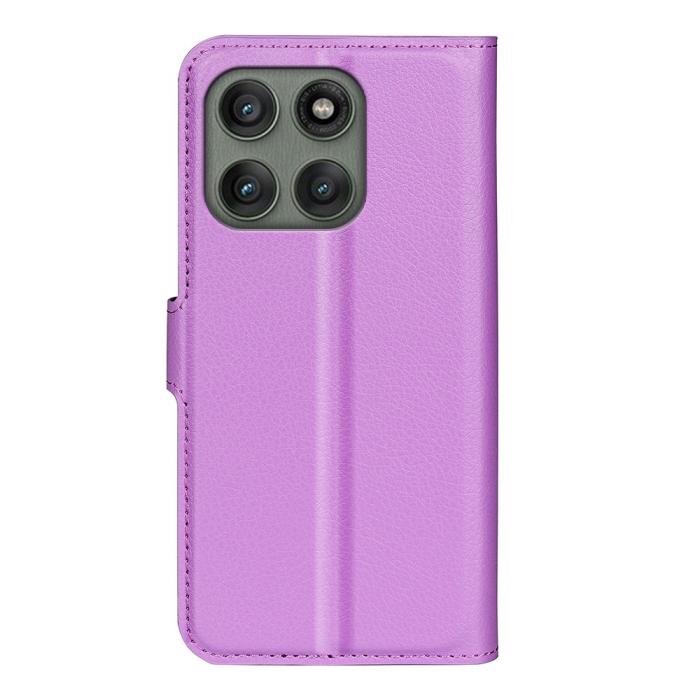 Bild 3,  Motorola Edge 60 Pro Fodral Litchi Läder Lila - Teknikhallen.se