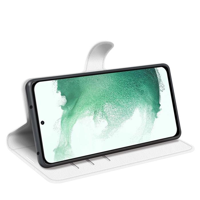 Bild 3,  Samsung Galaxy S23 Plus Fodral Litchi Läder Vit - Teknikhallen.se