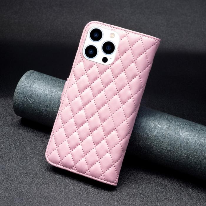 Bild 6,  iPhone 16 Pro Fodral Diamond Läder Rosa - Teknikhallen.se