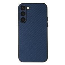  Samsung Galaxy S23 Skal L&auml;derbelagt Kolfiber Textur Bl&aring; - Teknikhallen.se