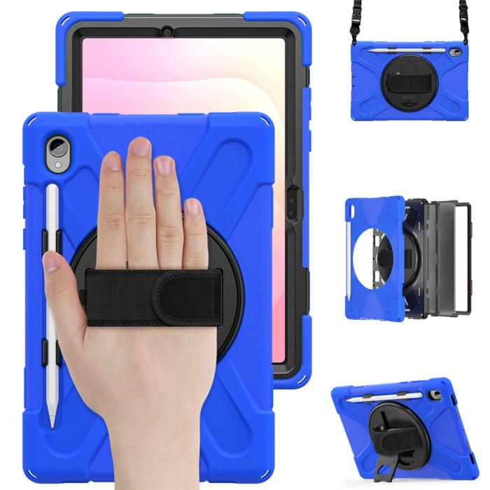 Bild 2,  Samsung Galaxy Tab S11 Skal Shockproof Hybrid Kickstand Blå - Teknikhallen.se