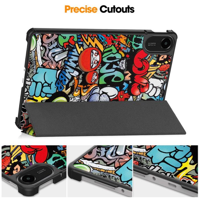 Bild 6,  Xiaomi Redmi Pad 2 Fodral Tri-Fold Grafitti - Teknikhallen.se