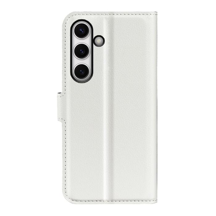 Bild 6,  Samsung Galaxy S24 FE Fodral Litchi Läder Textur Vit - Teknikhallen.se
