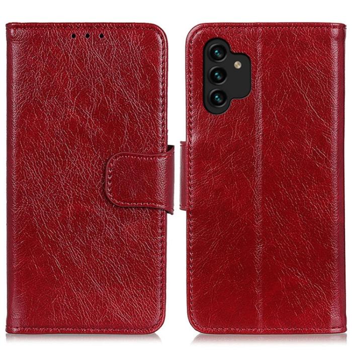 Bild 2,  Samsung Galaxy A13 4G Fodral Nappa Läder Röd - Teknikhallen.se