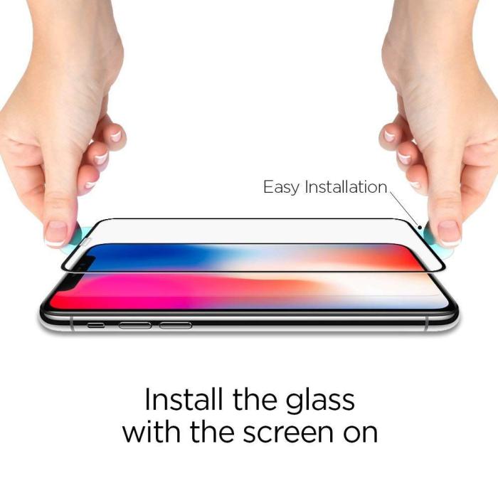 Bild 4, Spigen Spigen iPhone 11 Pro X / Xs Skärmskydd Glass FC Härdat Glas - Teknikhallen.se