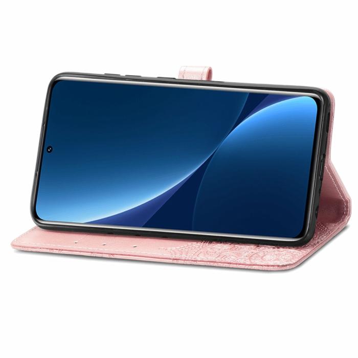 Bild 3,  Xiaomi 12T / 12T Pro Fodral Mandala Läder Roséguld - Teknikhallen.se
