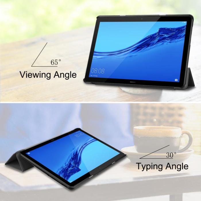 Bild 4,  Huawei MediaPad T5 10 - Tri-Fold Fodral - Svart - Teknikhallen.se